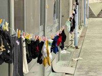 靴下干してるところ